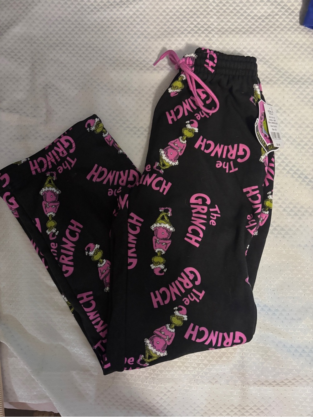 NWT Kohl's Kids The Grinch Black & Pink Pajama Bottoms